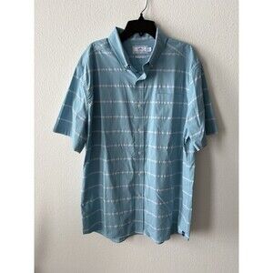 Southern Tide Shirt Men’s Large Blue Striped Button Up Intercoastal Performance